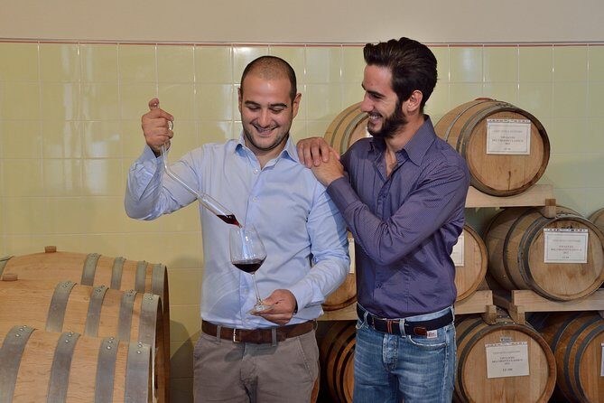 4 Wines Tasting with 2 Tuscan Cheeses & Tour at the winery - The wine-tasting room setup and what the pacing feels like