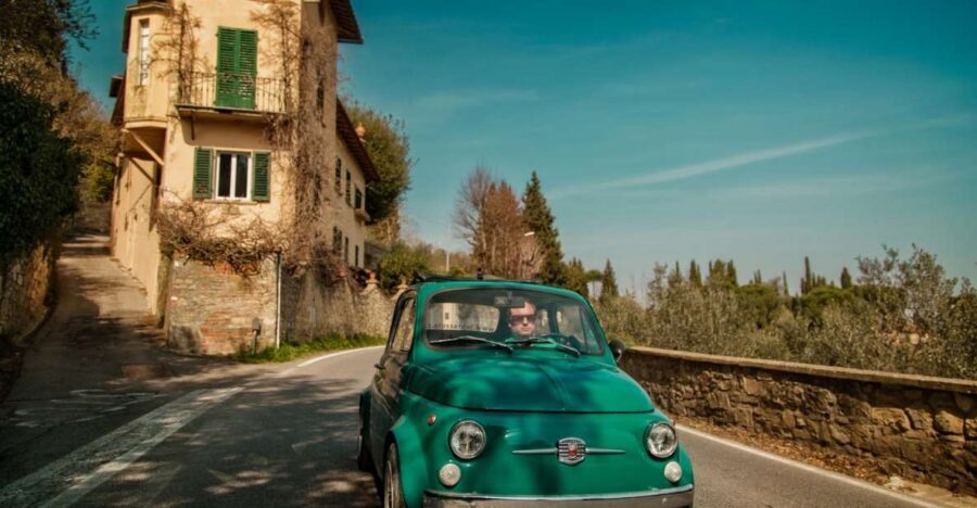 Florence Wine Tasting and Tuscan Lunch in a Vintage Fiat 500 - The convoy drive: learning the vintage Fiat without fighting traffic