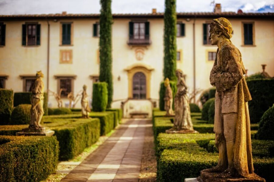 Florence Wine Tasting and Tuscan Lunch in a Vintage Fiat 500 - The 15th-century villa stop: grounds, vineyard, and cellar time