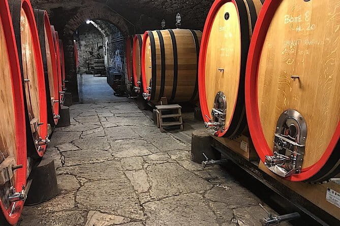 Full-Day Tuscany Castles Tour with Wine Tasting from Florence - Castello del Trebbio: old cellars and a tasting of five wines