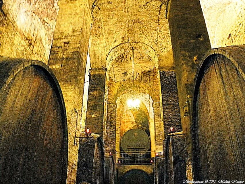 Montepulciano: Wine Tasting and Cellar Tour - Inside the cellar: barrels, wood types, and tufa soil